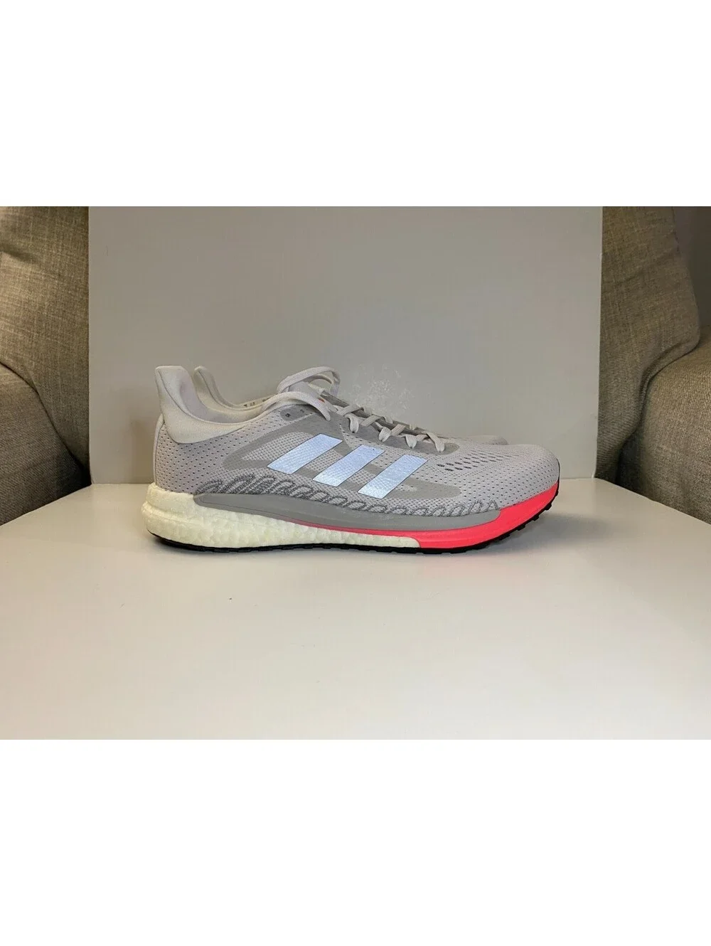 Adidas Solarglide 3 FV7257 Women Sneaker 8.5 Gray Signal Pink Mesh Running Shoes